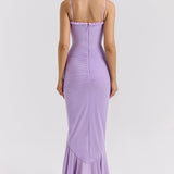 Mona | Cascading Ruffle Sweetheart Ruched Maxi Dress