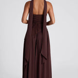 Donna | Asymmetrical Strapless Sculpted Maxi Dress