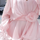 Rosette | Airy Bishop Sleeve Chiffon Mini Dress