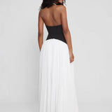 Leia | Sculpting Corset Waist Plunge Halterneck Maxi Dress