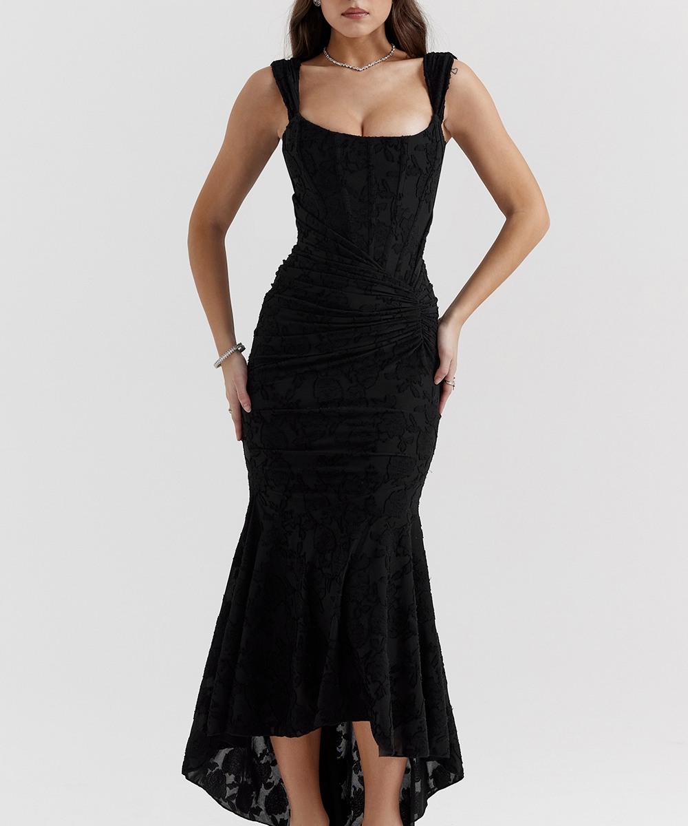 Elsie | Sculpting Sleeveless Lace Maxi Dress