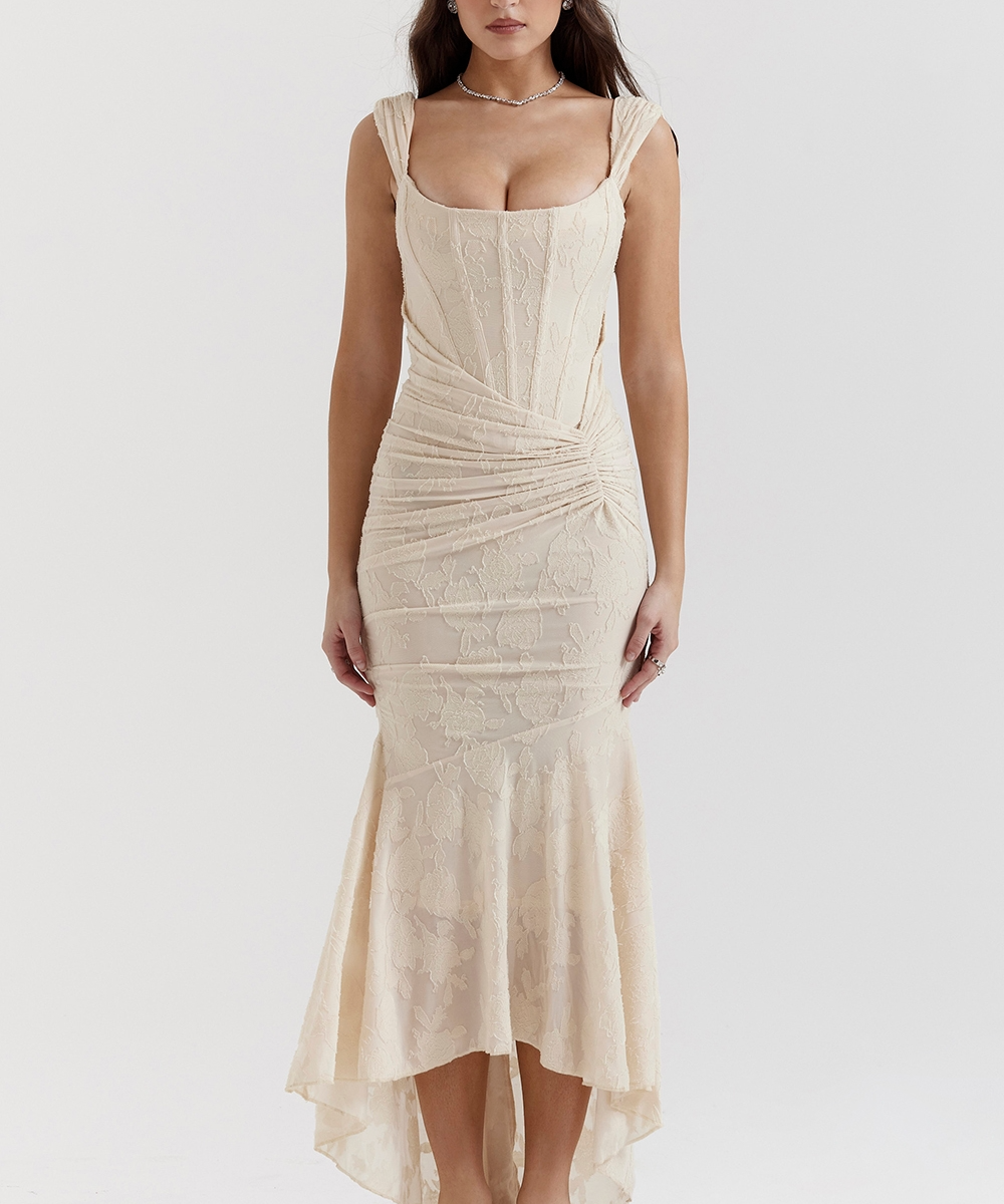 Elsie | Sculpting Sleeveless Lace Maxi Dress
