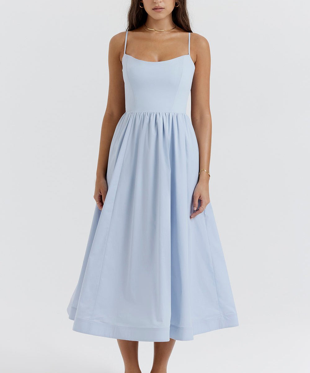 Samara | Elegant Sleeveless Open Back Midi Dress