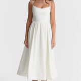 Samara | Elegant Sleeveless Open Back Midi Dress