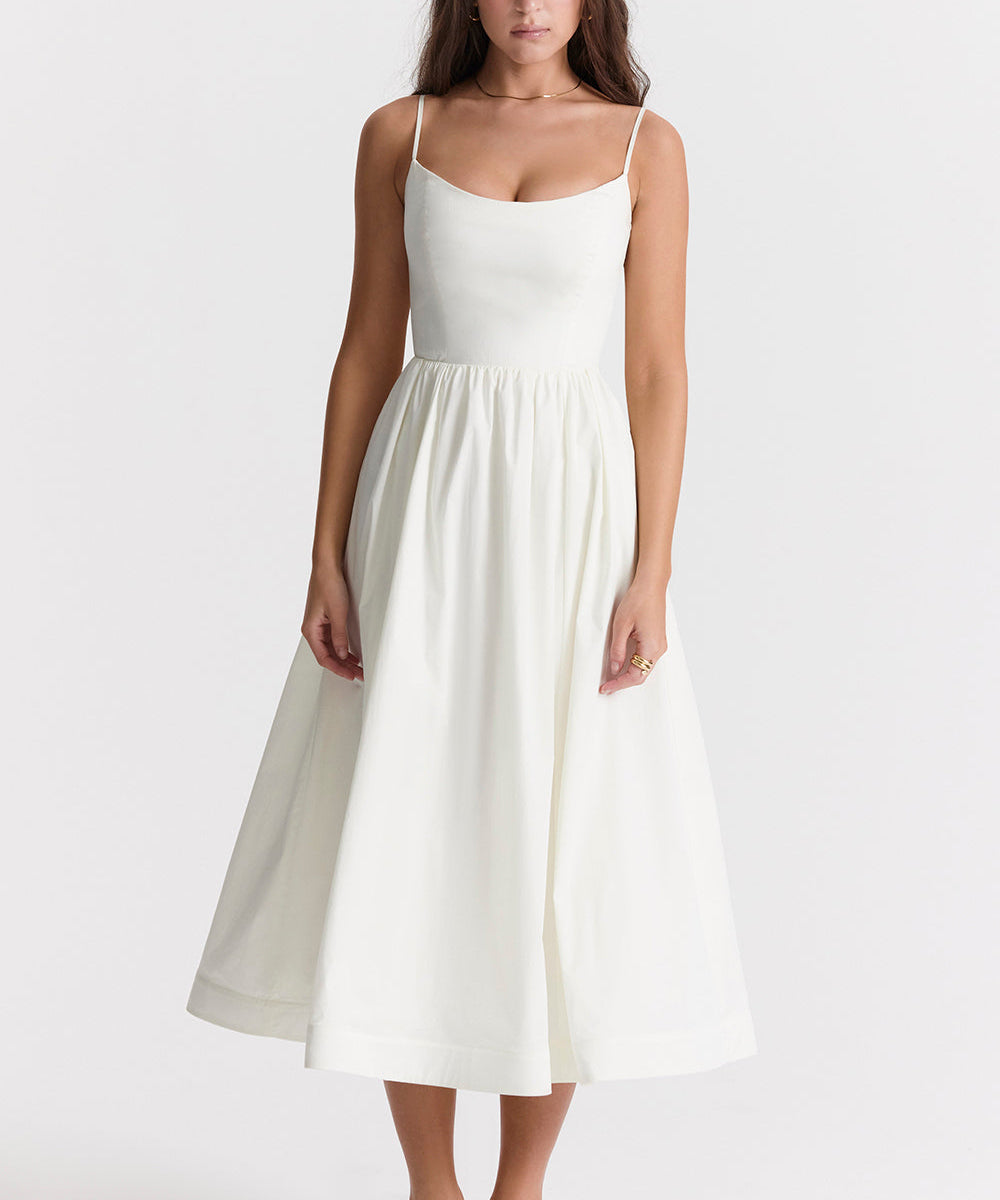 Samara | Elegant Sleeveless Open Back Midi Dress