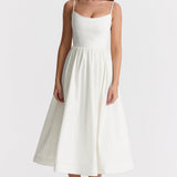 Samara | Elegant Sleeveless Open Back Midi Dress