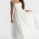 Samara | Elegant Sleeveless Open Back Midi Dress