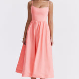 Samara | Elegant Sleeveless Open Back Midi Dress