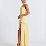 Aveline | Strapless Maxi Dress Thigh-High Split