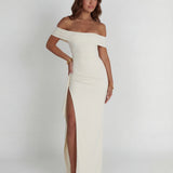 Belle | Bodycon Off-Shoulder Ruched Maxi Dress