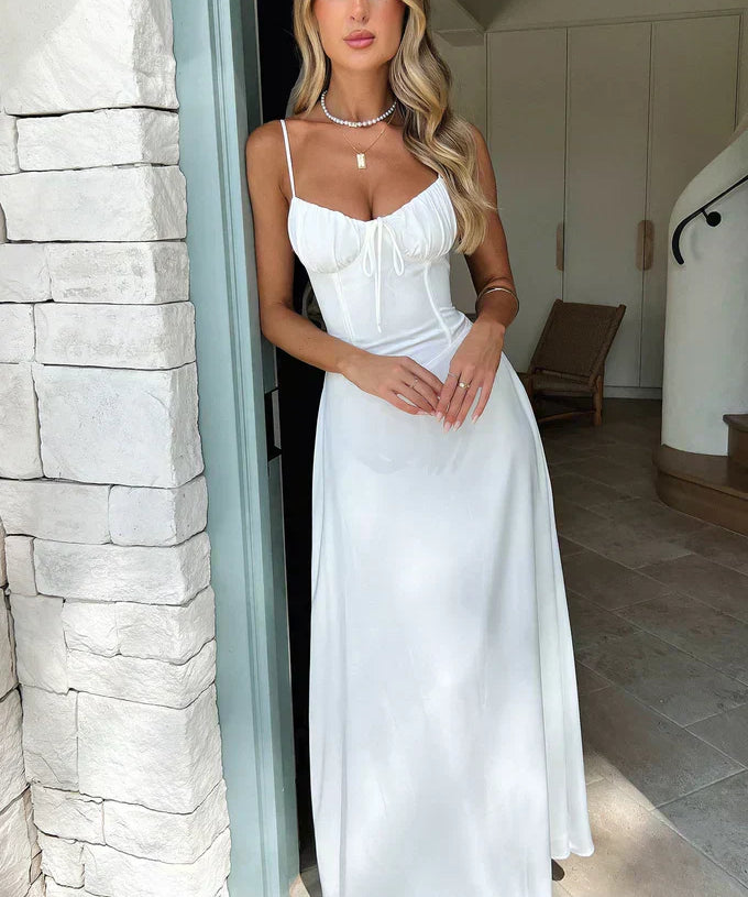 Mia | Sweetheart Tie-Front Flowy Maxi Dress