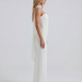 Ella | Strapless Sculpting Maxi Dress with Removable Mesh Scarf