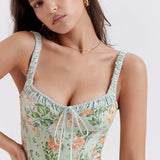 Sabrina | Floral Split Midi Dress – Romantic Spring Stretch Sundress