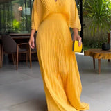 Maddy | Sophisticated Summer Vibrant Pleated Maxi Dress