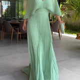 Maddy | Sophisticated Summer Vibrant Pleated Maxi Dress