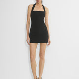 Colleen | Sleek Straight Neckline Tailored Structured Mini Dress