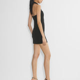 Colleen | Sleek Straight Neckline Tailored Structured Mini Dress