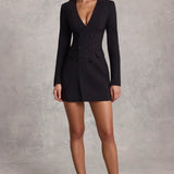 TIffany | Premium Plunging Double-Breasted Blazer Mini Dress