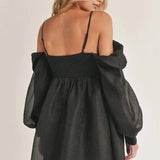 Desiree | Bubble Long Sleeve Off-Shoulder Mini Dress