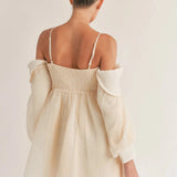 Desiree | Bubble Long Sleeve Off-Shoulder Mini Dress