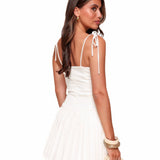 Romy | White Tie Strap Corset Mini Dress
