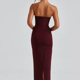 Ella | Strapless Sculpting Maxi Dress with Removable Mesh Scarf